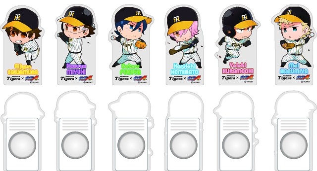 阪神タイガース×ダイヤのA コラボアクリルマグネットクリップ 各650円（全6種） (C)ＴＫ／DSＴ