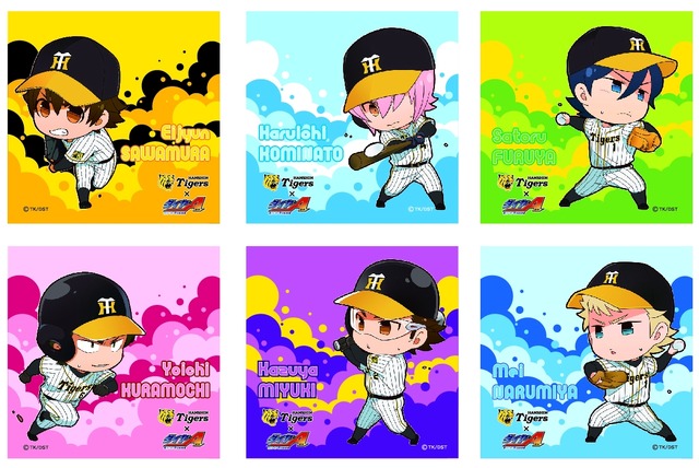 阪神タイガース×ダイヤのA コラボふわふわミニタオル 各650円（全6種） (C)ＴＫ／DSＴ
