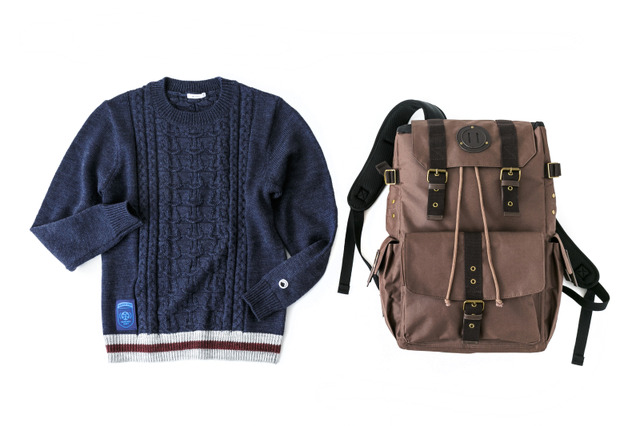 「ガールズ&パンツァー　最終章」コラボレーション　 リュック、ニット 「大洗女子学園 モデル」リュック：15,800円(税別)　ニット：13,800円(税別)(C)GIRLS und PANZER Finale Projekt