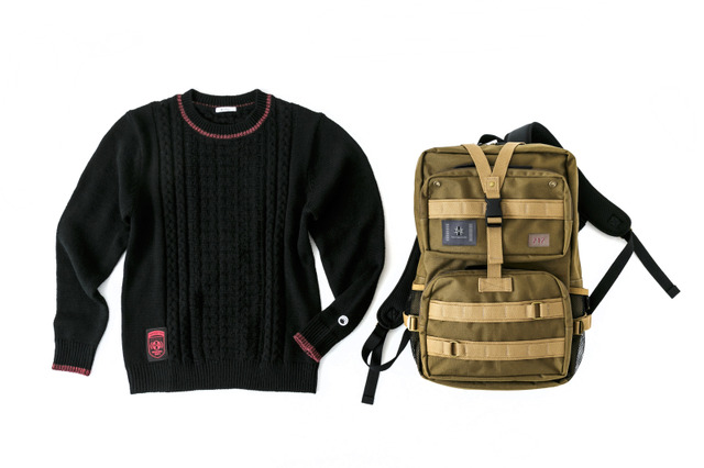 「ガールズ&パンツァー　最終章」コラボレーション　 リュック、ニット 「黒森峰女学園 モデル」リュック：15,800円(税別)　ニット：13,800円(税別)(C)GIRLS und PANZER Finale Projekt