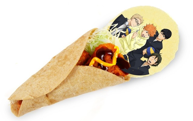 2色ソースの烏野からあげラップサンド (880 円)(C)古舘春一／集英社・「ハイキュー!! 3rd」製作委員会・MBS