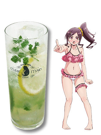 ドリンク　大城あかり　シークヮーサーシロップ×ソーダ＋レモン＋ライム＋チャービル大城あかり　シークヮーサーシロップ×ソーダ＋レモン＋ライム＋チャービル　500円（税抜）(C)如意自在・芳文社／はるかなレシーブ製作委員会