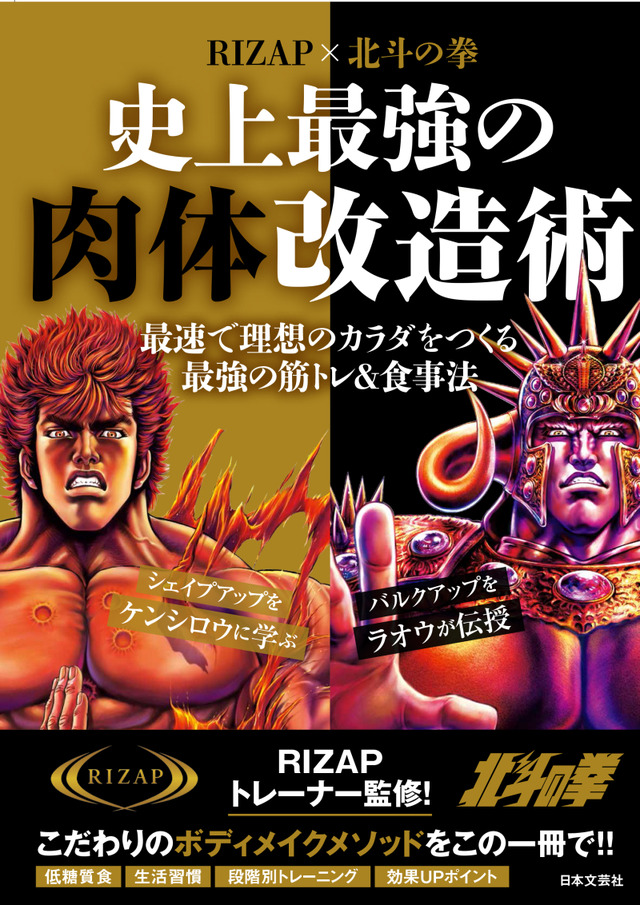 「RIZAP×北斗の拳　史上最強の肉体改造術」定価900円(C)武論尊・原哲夫 NSP 1983　版権許諾証GY-808