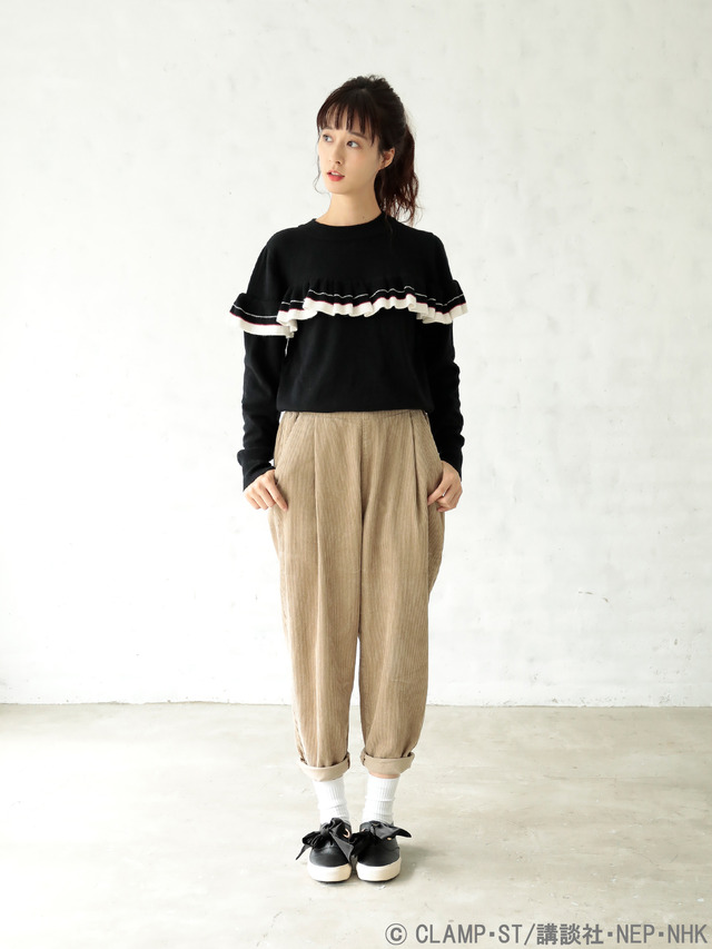 earth music&ecologyJapan Label×『カードキャプターさくら クリアカード編』スクールライフ フリルニットプルオーバー 価格 ：4,490円+税(C)CLAMP・ST/講談社・NEP・NHK