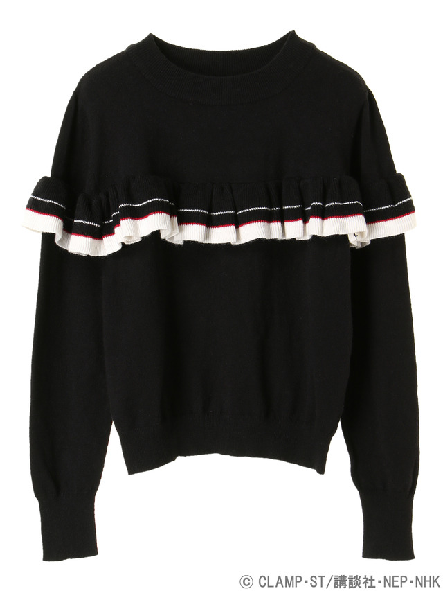 earth music&ecologyJapan Label×『カードキャプターさくら クリアカード編』スクールライフ フリルニットプルオーバー 価格 ：4,490円+税(C)CLAMP・ST/講談社・NEP・NHK