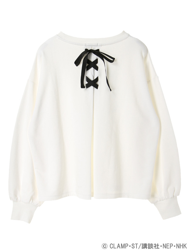 earth music&ecologyJapan Label×『カードキャプターさくら クリアカード編』さくらの横顔バックリボンビッグプルオーバー 価格 ：5,550円+税(C)CLAMP・ST/講談社・NEP・NHK