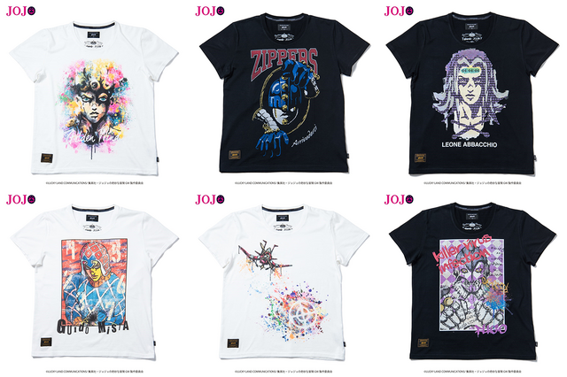 ジョジョの奇妙な冒険 黄金の風 × glamb コラボレーションTシャツ 各7,452円(税込) (C)LUCKY LAND COMMUNICATIONS／集英社・ジョジョの奇妙な冒険GW製作委員会
