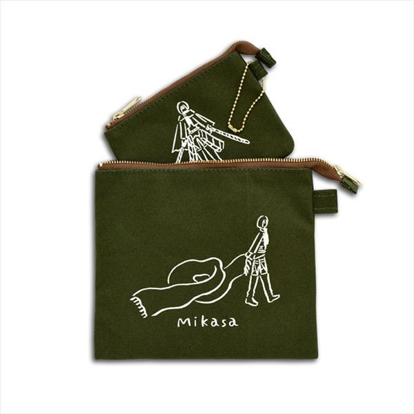 『進撃の巨人』鬼頭祈コラボ ポーチセット（5種／2色展開）3,200円＋税（C）諫山創・講談社 /「進撃の巨人」製作委員会
