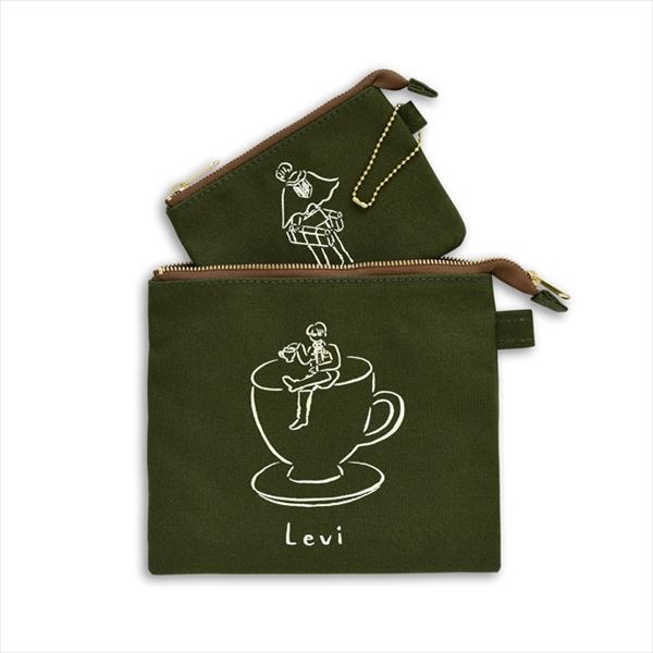 『進撃の巨人』鬼頭祈コラボ ポーチセット（5種／2色展開）3,200円＋税（C）諫山創・講談社 /「進撃の巨人」製作委員会