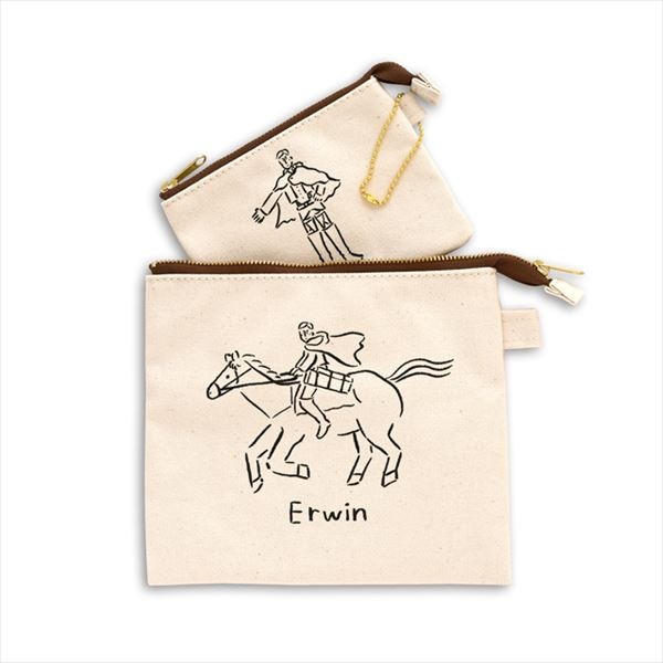 『進撃の巨人』鬼頭祈コラボ ポーチセット（5種／2色展開）3,200円＋税（C）諫山創・講談社 /「進撃の巨人」製作委員会