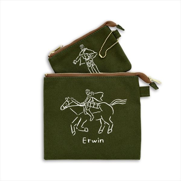 『進撃の巨人』鬼頭祈コラボ ポーチセット（5種／2色展開）3,200円＋税（C）諫山創・講談社 /「進撃の巨人」製作委員会