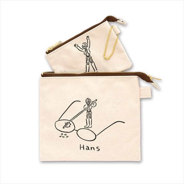 『進撃の巨人』鬼頭祈コラボ ポーチセット（5種／2色展開）3,200円＋税（C）諫山創・講談社 /「進撃の巨人」製作委員会