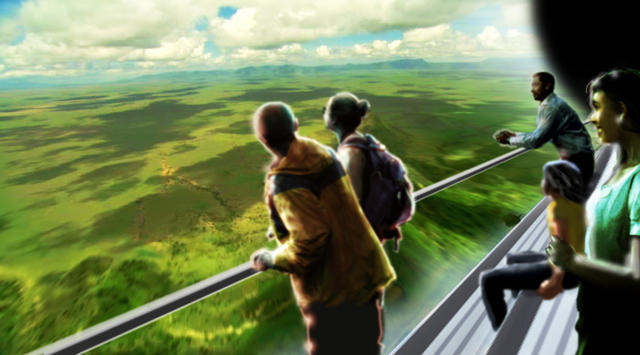 空撮映像を活用した、美しい地球上空の飛行体験