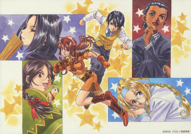 「星河一天～紐育星組～」「桜花爛漫～帝都花組～」／「サクラ大戦アートフェスティバル2018」展示イラスト (C)SEGA イラスト/松原秀典