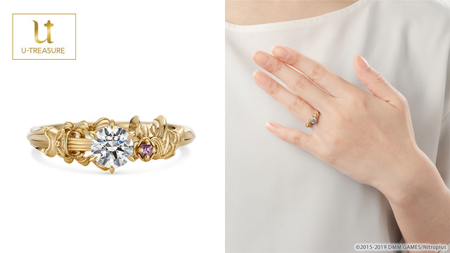 「モチーフリング-蜂須賀虎徹-」プラチナ950：300,000円（税込）K18ホワイトゴールド：285,000円（税込）シルバー：18,900円（税込）(C)2015-2019 DMM GAMES/Nitroplus