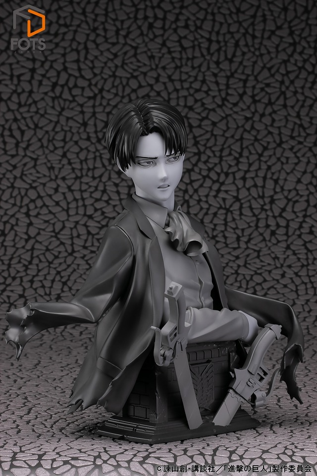 「進撃の巨人『リヴァイ』胸像フィギュア 塗装済み完成品 原型グレーver」(C)諫山創・講談社／「進撃の巨人」製作委員会