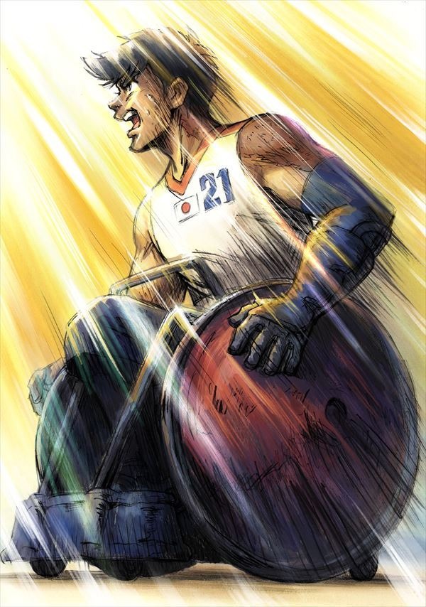 『アニ×パラ～あなたのヒーローは誰ですか～』。第5弾「車いすラグビー」キービジュアル（C）ちばてつや/NHK