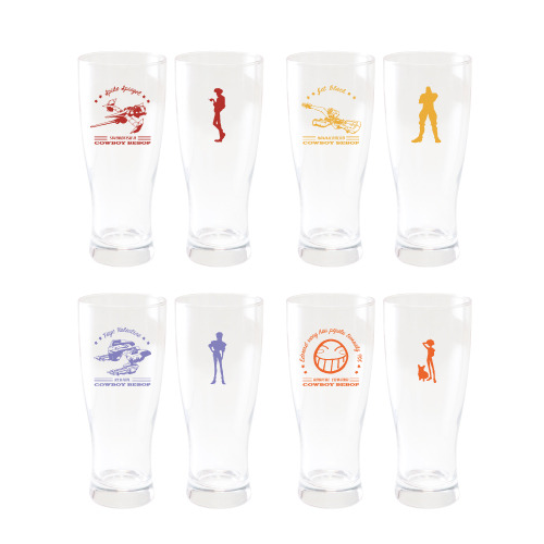 ビールグラスセット（全2種 Aセット【スパイク＆ジェット】・Bセット【フェイ＆エド、 アイン】／2,500円） (C) SUNRISE (C) SUNRISE・BONES・BANDAI VISUAL