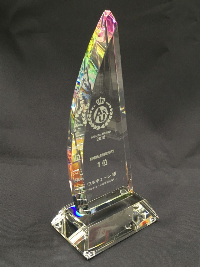 「ANiUTa AWARD 2018」主題歌／NowPlaying部門トロフィー