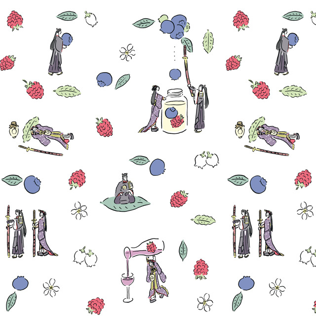 「太郎太刀・次郎太刀とブルーベリー・ラズベリー」(c)2015-2019 DMM GAMES/Nitroplus