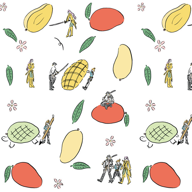 「長曽祢虎徹・蜂須賀虎徹 ・浦島虎徹とマンゴー」(c)2015-2019 DMM GAMES/Nitroplus