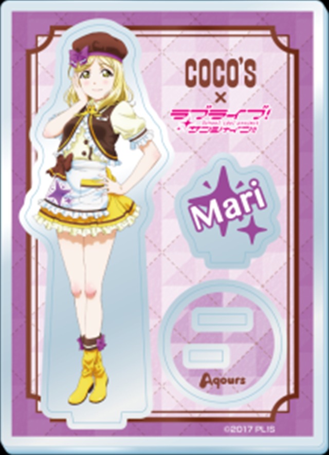 ココス×ラブライブ！サンシャイン!!「輝け！ みんなの笑顔キャンペーン」ココス限定描き下ろし アクリルスタンドパネル 1個830円＋税(C)2017 プロジェクトラブライブ！サンシャイン!!