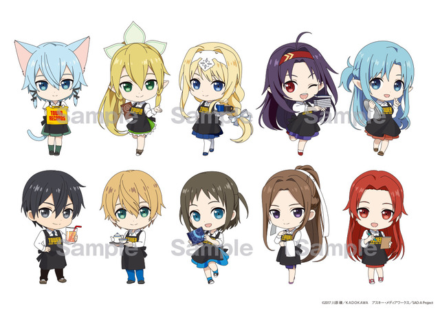 「ソードアート・オンライン アリシゼーション×TOWER RECORDS CAFE」描き下ろしキャラクター （SD）（C）2017 川原 礫／ＫＡＤＯＫＡＷＡ アスキー・メディアワークス／SAO-A Project