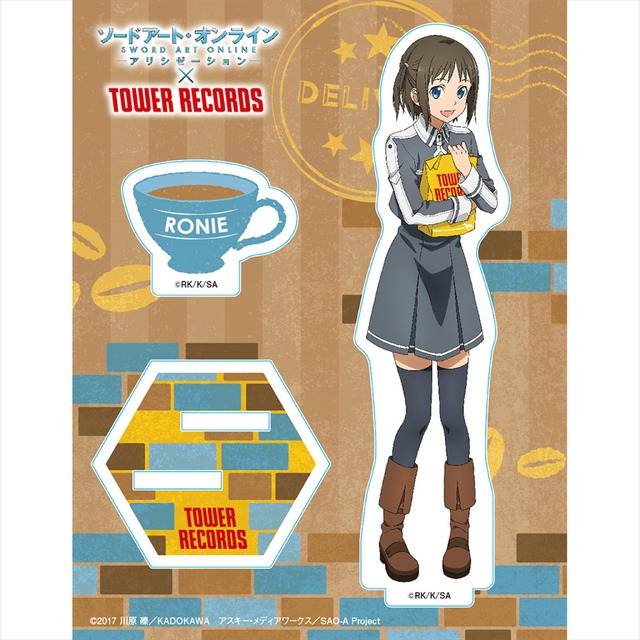「ソードアート・オンライン アリシゼーション×TOWER RECORDS CAFE」アクリルスタンド（全 6 種）1,000 円＋税 （C）2017 川原 礫／ＫＡＤＯＫＡＷＡ アスキー・メディアワークス／SAO-A Project