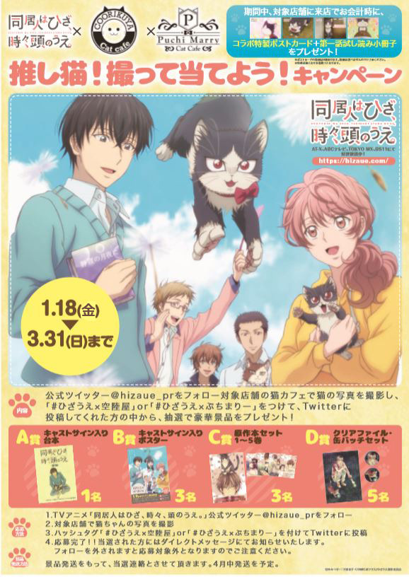 『同居人はひざ、時々、頭のうえ。』「推し猫！撮って当てよう！」キャンペーン（C）みなつき・二ツ家あす・COMICポラリス/ひざうえ製作委員会