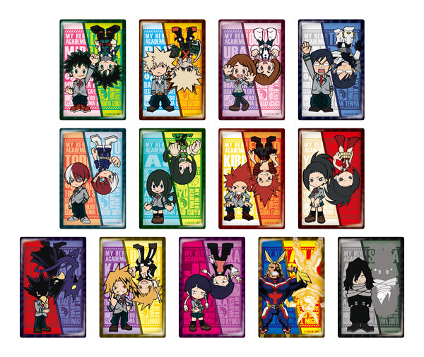 セガコラボカフェ 僕のヒーローアカデミア　デフォルメスクエア缶バッジ（全13種）　400円（税込）（C）堀越耕平／集英社・僕のヒーローアカデミア製作委員会　　（C）SEGA
