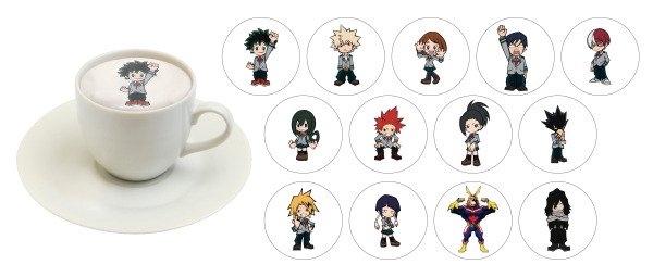 ラテアート 全13種　各700円（税込）（C）堀越耕平／集英社・僕のヒーローアカデミア製作委員会　　（C）SEGA