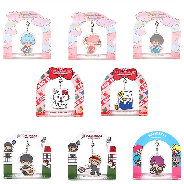 『銀魂×サンリオキャラクターズ』コラボグッズ「ゆらゆらアクリルスタンドコレクション（全8種）」価格：1パック800円＋税、1BOX（8パック入り）6,400円＋税（C）空知英秋／集英社・テレビ東京・電通・BNP・アニプレックス（C）'76, '82, '19 SANRIO APPR. NO.S594370