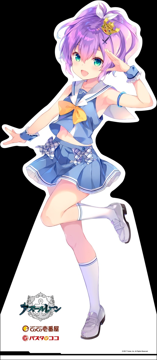 「アズールレーン×ココイチ・パスタデココ」キャンペーン 描き下ろしキャラクター等身大パネル（C）2017 Manjuu Co.,Ltd. & Yongshi Co.,Ltd. All Rights Reserved. （C）2017 Yostar, Inc. All Rights Reserved.