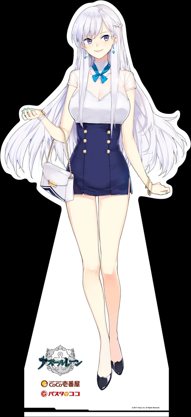 「アズールレーン×ココイチ・パスタデココ」キャンペーン 描き下ろしキャラクター等身大パネル（C）2017 Manjuu Co.,Ltd. & Yongshi Co.,Ltd. All Rights Reserved. （C）2017 Yostar, Inc. All Rights Reserved.