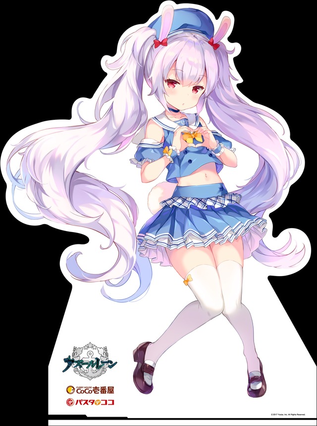 「アズールレーン×ココイチ・パスタデココ」キャンペーン 描き下ろしキャラクター等身大パネル（C）2017 Manjuu Co.,Ltd. & Yongshi Co.,Ltd. All Rights Reserved. （C）2017 Yostar, Inc. All Rights Reserved.