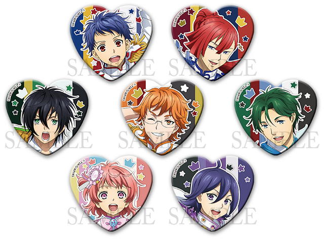『KING OF PRISM』ハート型キラ缶バッジコレクション（全7種／ランダム仕様）1個500円（税込）（C）T-ARTS / syn Sophia / エイベックス・ピクチャーズ / タツノコプロ / キングオブプリズムSSS製作委員会
