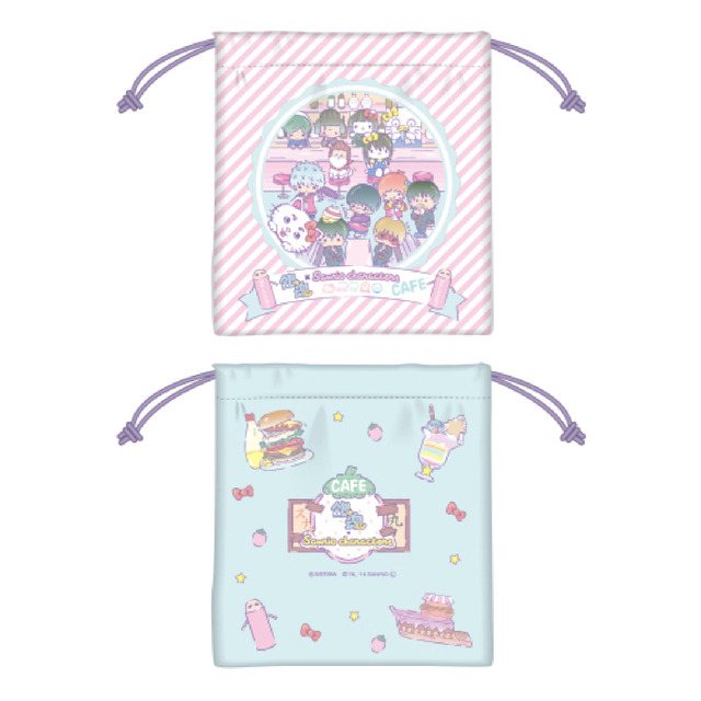 「『銀魂×Sanrio characters』コラボカフェ」巾着（全1種）　850円（C）空知英秋／集英社・テレビ東京・電通・BNP・アニプレックス（C）1976,1982,2019 SANRIO CO.,LTD. TOKYO,JAPAN
