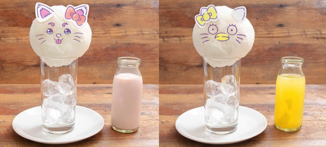 「『銀魂×Sanrio characters』コラボカフェ」定春のわたがしドリンク 980円 エリザベスのわたがしドリンク 980円（C）空知英秋／集英社・テレビ東京・電通・BNP・アニプレックス（C）1976,1982,2019 SANRIO CO.,LTD. TOKYO,JAPAN