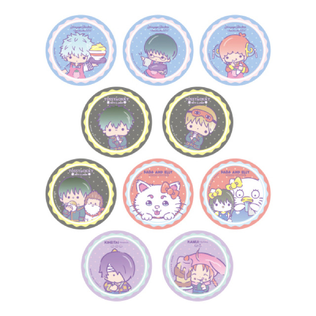 「『銀魂×Sanrio characters』コラボカフェ」【ドリンク注文特典】コースター（全10種）（C）空知英秋／集英社・テレビ東京・電通・BNP・アニプレックス（C）1976,1982,2019 SANRIO CO.,LTD. TOKYO,JAPAN