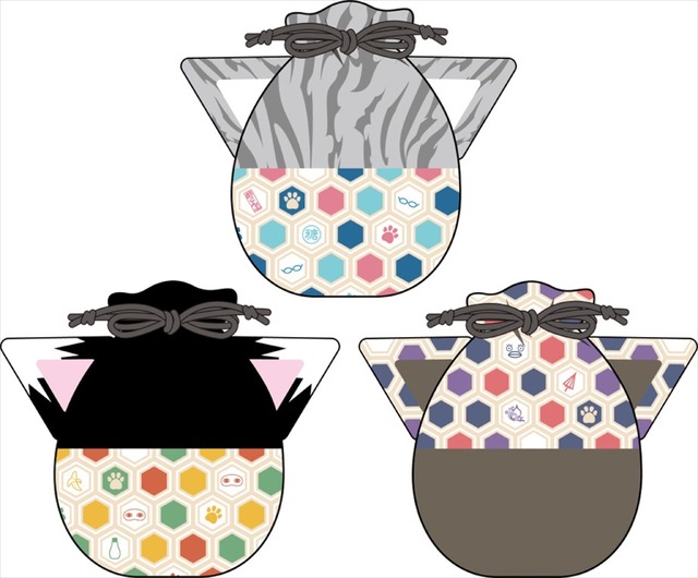 「銀魂inナンジャタウン 2019『怪談 銀魂旅館へおいでやす』」ねこ耳巾着(お菓子・チャーム付き)(全9種)　価格：各1,900円（C）空知英秋／集英社・テレビ東京・電通・BNP・アニプレックス（C）2019 BANDAI NAMCO Amusement Inc.