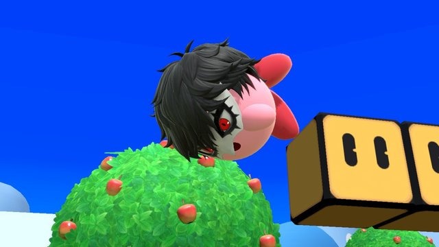 『スマブラSP』「ジョーカー」をコピーした「カービィ」は、スタイリッシュ？ それともキュート？ 凛々しい眼差しに心を盗まれそう！