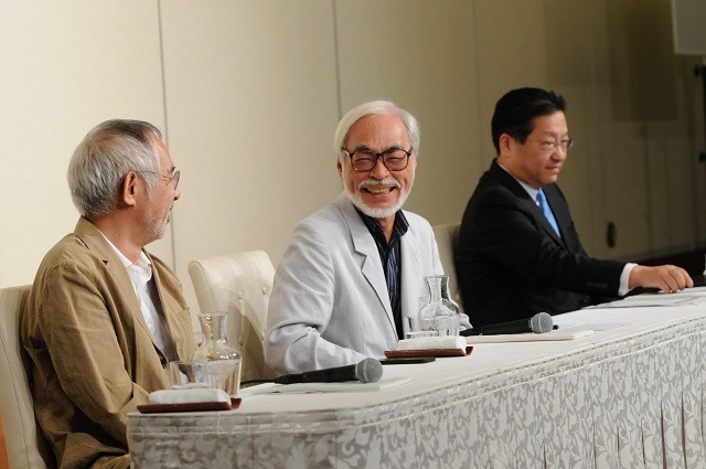 鈴木敏夫プロデューサー、宮崎駿監督、スタジオジブリ星野康二代表取締役社長