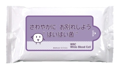「細胞の休日カフェ ～細胞の皆さん、今日はお茶でも飲んでゆっくりしませんか？～」WBC(※白血球)特製ウェットティッシュ(全1種)（C）清水茜／講談社・アニプレックス・davidproduction