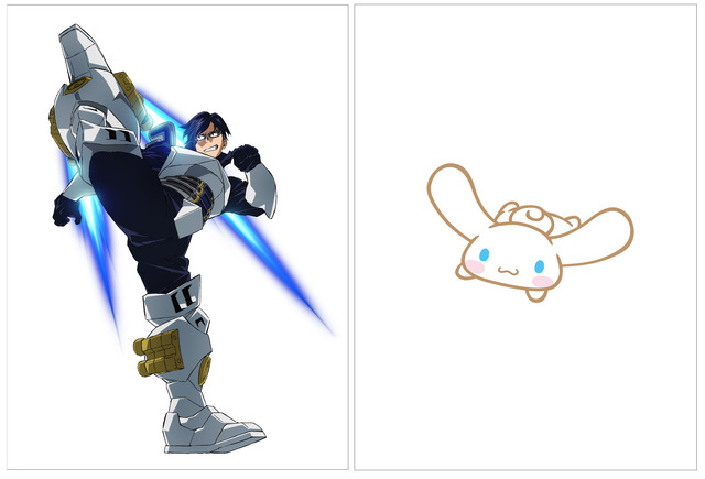 飯田 天哉×シナモロール（C）堀越耕平／集英社・僕のヒーローアカデミア製作委員会（C）1976, 1979, 1988, 1989, 1992, 1993, 1996, 2001, 2019 SANRIO CO.,LTD.