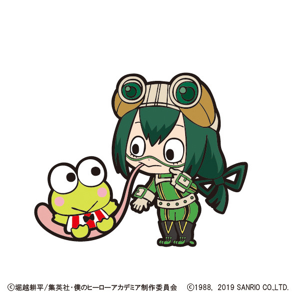 蛙吹 梅雨×けろけろけろっぴ（C）堀越耕平／集英社・僕のヒーローアカデミア製作委員会（C）1976, 1979, 1988, 1989, 1992, 1993, 1996, 2001, 2019 SANRIO CO.,LTD.