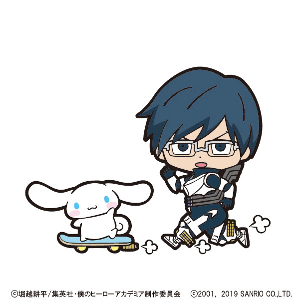 飯田 天哉×シナモロール（C）堀越耕平／集英社・僕のヒーローアカデミア製作委員会（C）1976, 1979, 1988, 1989, 1992, 1993, 1996, 2001, 2019 SANRIO CO.,LTD.