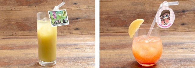 「バンドリ！ ガールズバンドパーティ！カフェ 2019」対ロゼリア決戦兵器　800 円、バンドカラーカラフルドリンク2019（白桃ジュース）690 円（C）BanG Dream! Project （C）Craft Egg Inc. （C）bushiroad All Rights Reserved.