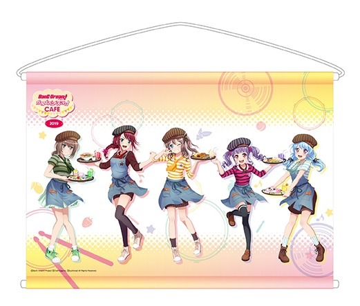 「バンドリ！ ガールズバンドパーティ！カフェ 2019」B2 タペストリー（全 1 種） 3,500 円（C）BanG Dream! Project （C）Craft Egg Inc. （C）bushiroad All Rights Reserved.