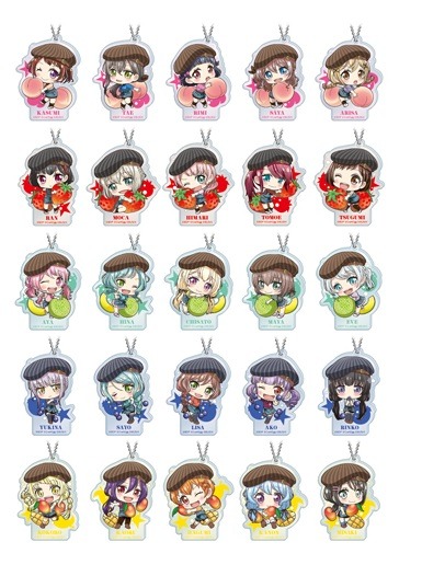 「バンドリ！ ガールズバンドパーティ！カフェ 2019」アクリルキーホルダー（ランダム 25 種） 650 円（C）BanG Dream! Project （C）Craft Egg Inc. （C）bushiroad All Rights Reserved.