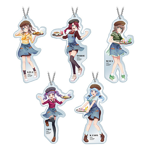 「バンドリ！ ガールズバンドパーティ！カフェ 2019」全身アクリルキーホルダー（ランダム 5 種） 800 円（C）BanG Dream! Project （C）Craft Egg Inc. （C）bushiroad All Rights Reserved.